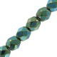 Czech Fire polished faceted glass beads 3mm Jet green iris